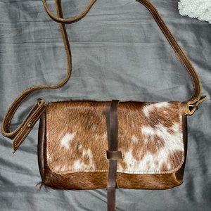 Buffalo Trace leather crossbody travel bar